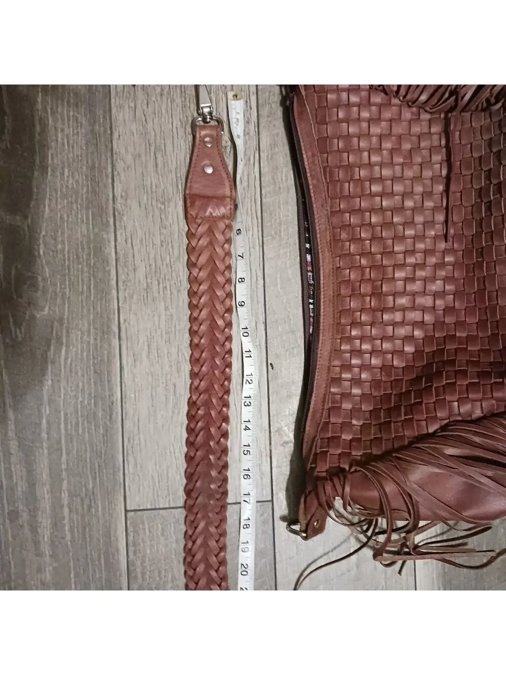 Custom Made Basketweave Fringe Hobo Purse.